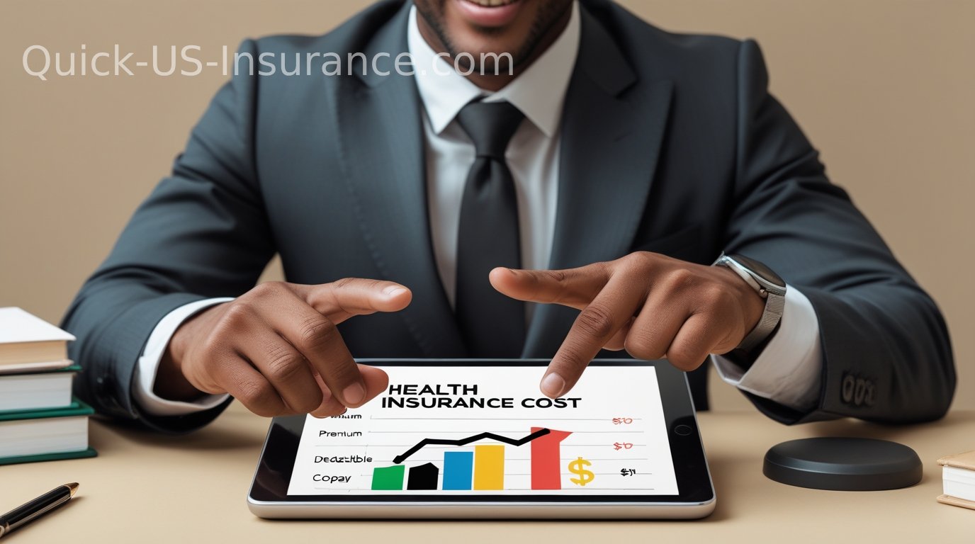 Financial advisor showing how health insurance costs work with premiums and deductibles.