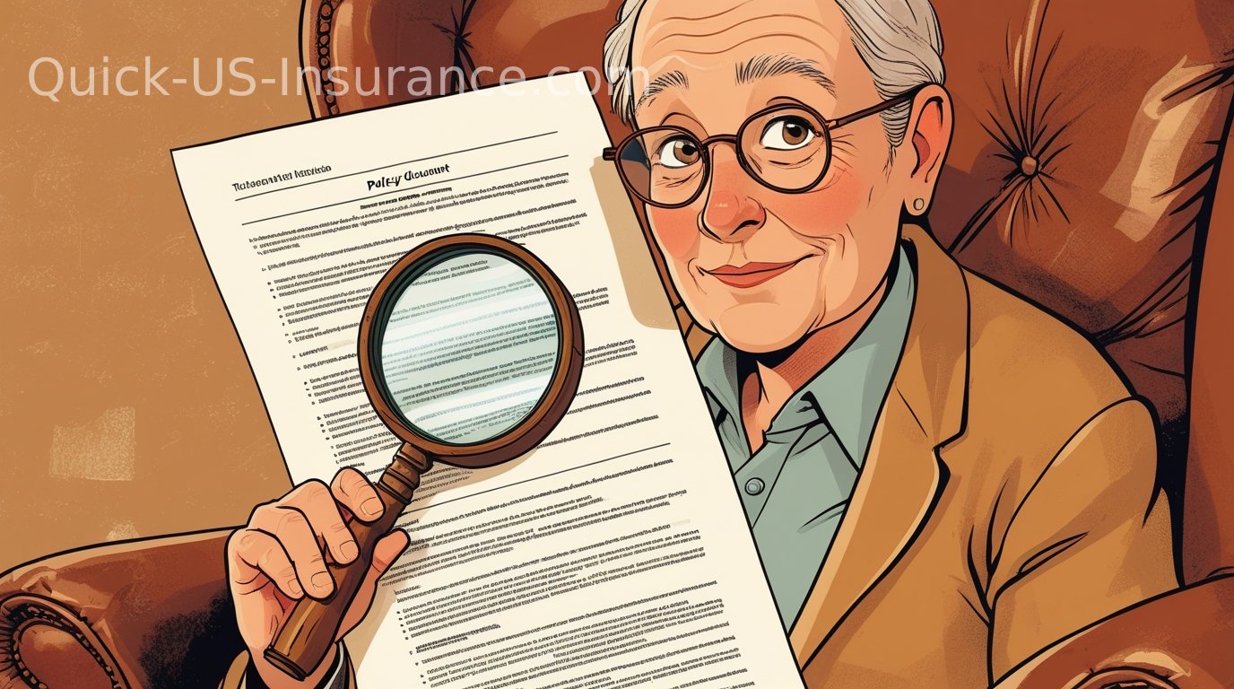 Person reviewing insurance policy to understand coverage and terms